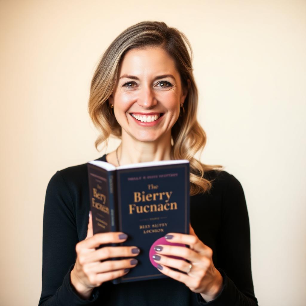Autora feliz com livro publicado